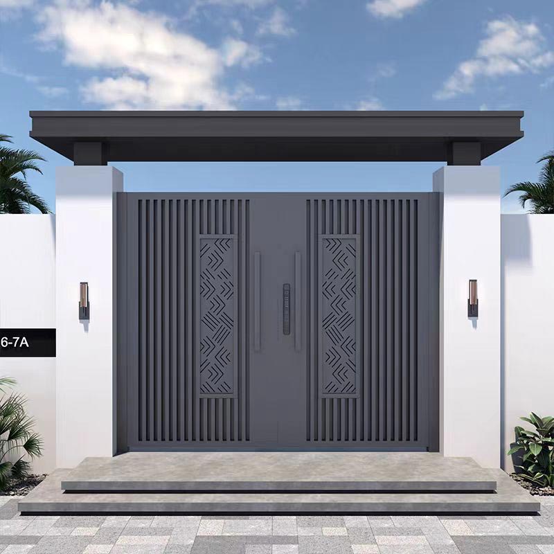 Minimalistisk kantforseglet kobber-aluminium gårdhaveport